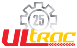ULTRAC logo featuring a gray gear graphic behind the red-to-yellow wordmark ULTRAC.