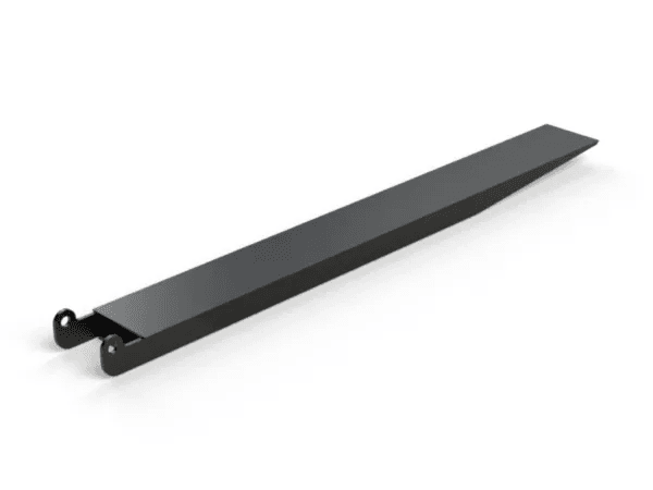 - Vallée - Vallée Long black metal shelf support rail with mounting brackets at one end on a white background.